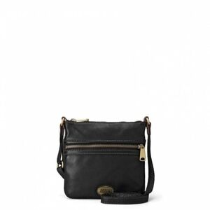 Fossil Black Leather Crossbody Bag
